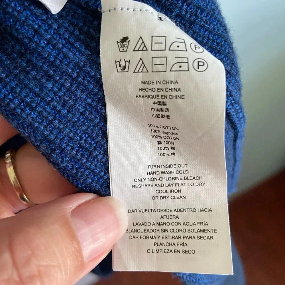 Michael Kors Sweater Mens Large 2 tone Blue Crew Neck Sweater Long Sleeve XXL